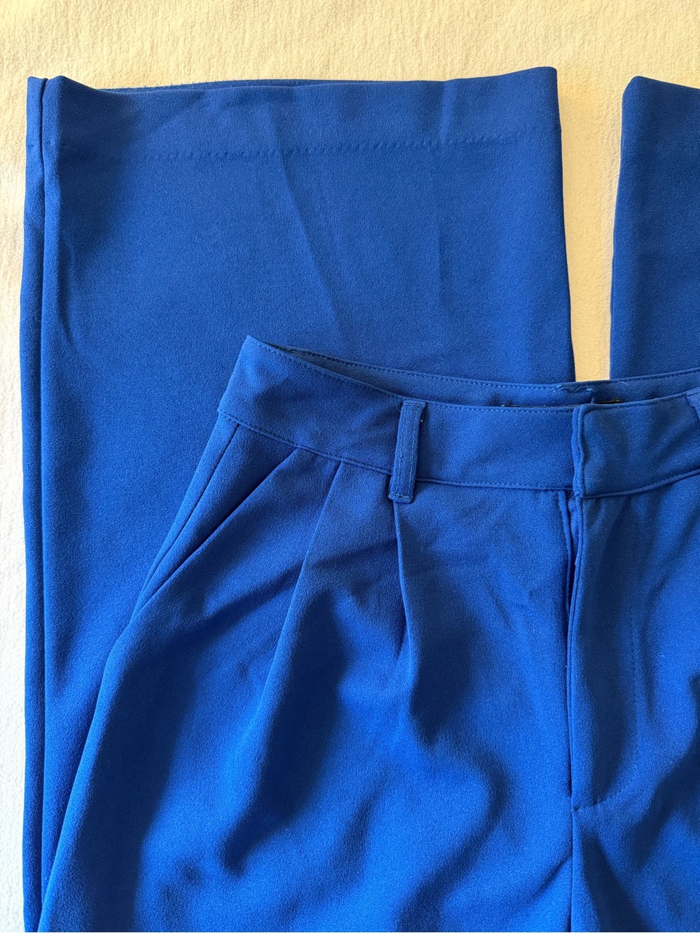 Rewash Blue Pleated Wide-Leg Trousers - Picture 2 of 4